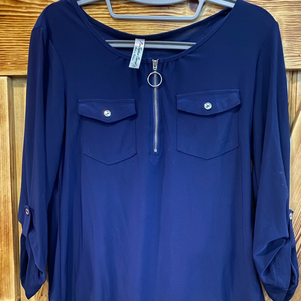 Blue Perception Concepts blouse size S with 3/4 sleeves